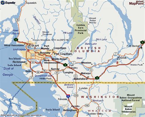 Chilliwack, BC Map .